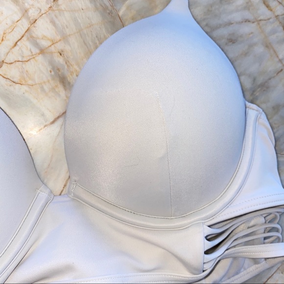 32B Small 2 Piece Set Swim Bombshell Longline Bikini White Adds two cup sizes - Picture 11 of 16